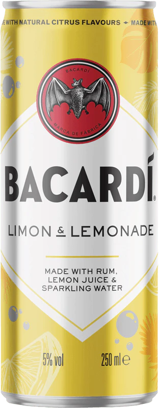 Bacardi Limon Lemonade 25cl Can