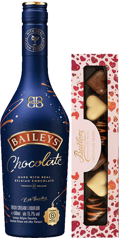 Baileys Chocolate and Butlers Chocolate Hearts Gift Set