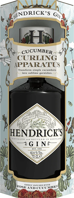 Hendricks Gin 70cl Cucumber Curling Gift Pack