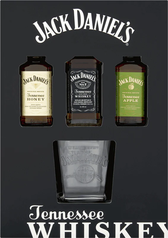 Jack Daniel's 5cl Trio and Glass Gift Set