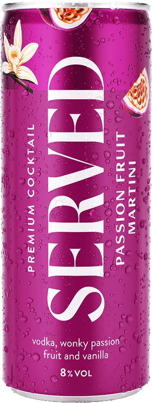 Served Passion Fruit Martini Cocktail 25cl Can