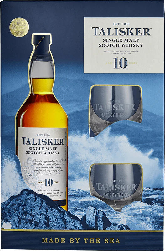 Talisker 10 Year Old 70cl Glass Gift Pack