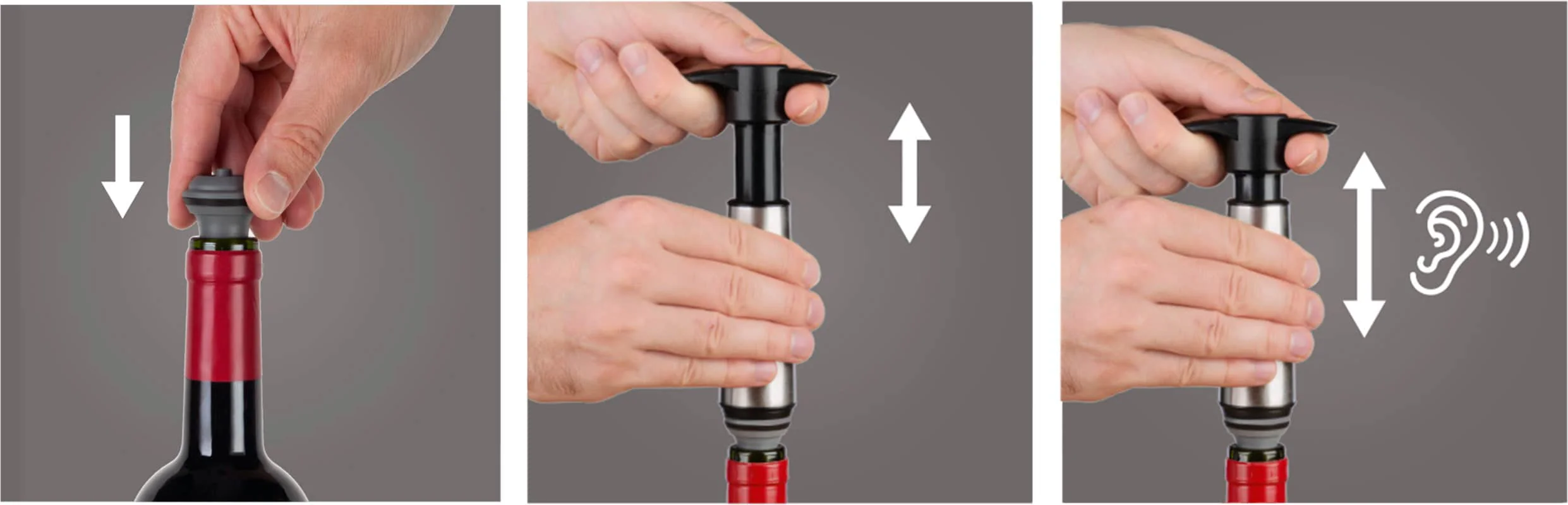 Vacu Vin Wine Saver Stainless Steel 1 pump, 2 stoppers - Image 2